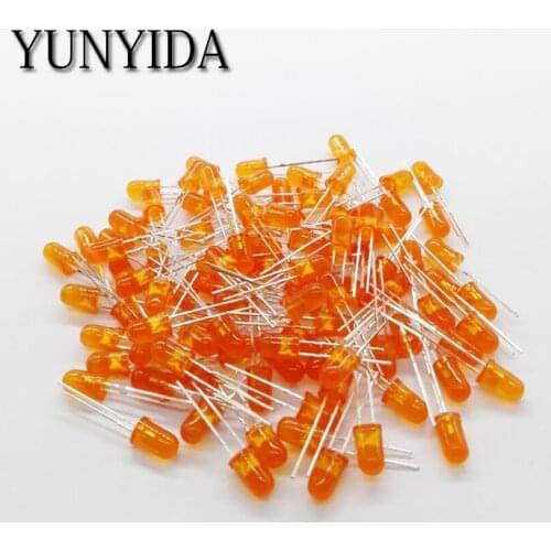 Orange 14-20 5mm LED orange light-emitting diode 100pieces/lot feet long 16-18mm