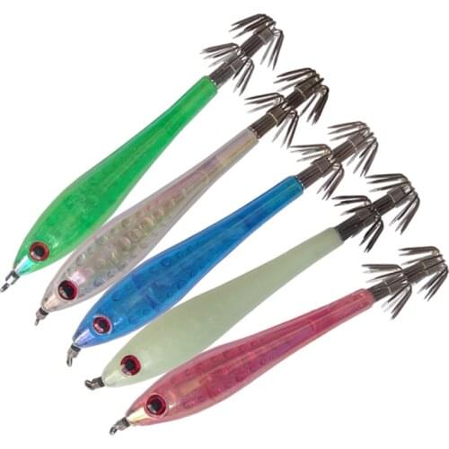 LINEKING 5PCS/LOT Shrimp Squid Jigs Jigging Squid Hook 10cm/4.2g Squid Fishing lure Fishing Tackle Carp fishing Fly fishing