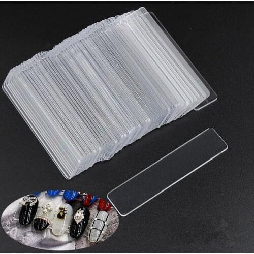 50pcs False Nail Tips Art Display Stand Transparent Practice Acrylic Gel Polish Holder Strip Manicure Showing Shelf Tools