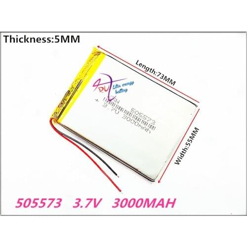 Size 505573 3.7V 3000mah 505575 Lithium polymer Battery With Protection Board For Tablet V3000HD MP4 GPS DVD