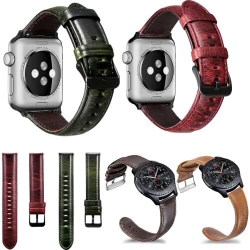 Leather Watch Strap for Samsung Galaxy Watch 3 41mm 45mm Band 42mm 46mm Bracelet for Huawei Watch GT 2e 20mm 22mm Quick Release