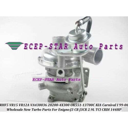RHF5 VR15 VR12A VA430036 28200-4X300 OK551-13700C OK059A-13700 Turbo For KIA Carnival I 1999-06 J3 CR J3CR 2.9L TCI CRDI 144HP