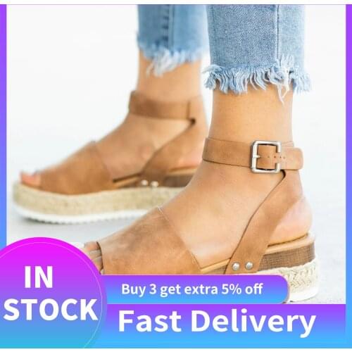 Platform Wedges Slippers Women Sandals New Female Shoes Fashion Peep Toe Anti-slip Shoes Casual Women Summer Buckle Sandals