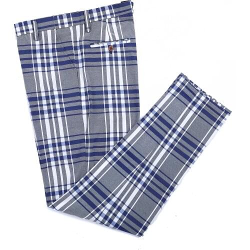 SOLOVEDRESS Men's Checked Trousers