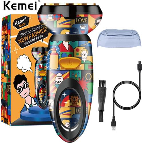 Kemei Hair Trimmer KM-RS503 rechargeable USB Graffiti shaver mens shaver electric razor beard trimmer charging portable shaver