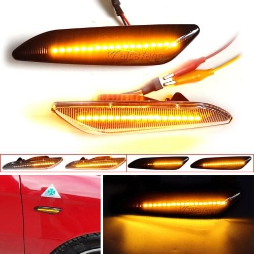 2Pc For Alfa Romeo Mito 147 156 Fiat Egea Tipo 356 Lancia Dynamic LED Side Marker Light Arrow Turn Signal Blinker Indicator Lamp