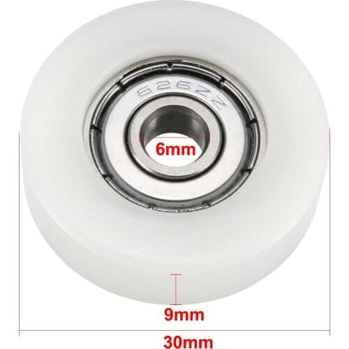 Uxcell Roller Idler Bearing Pulley Sliding Conveyor Wheel White 2pcs 6x30x9mm