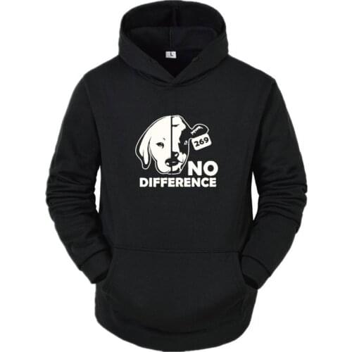 No Difference Dog Cow Vegan Vegetarian Vintage Hoodeds Sweatshirt Funny Women Clothing Casual Long Sleeve Top Pullover Plus Size
