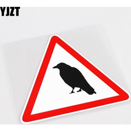 YJZT 13.2CM*11.3CM Creative Car-styling Bird Warning Mark PVC Car Sticker Decal Decor 13-0836