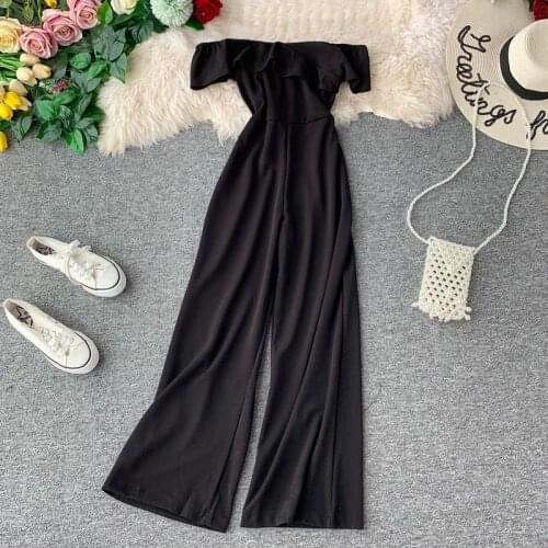 Jumpsuit Women Clothes 2020 Korean Vintage Elegant Straight Full Length Pants Ladies Outfit Overalls for Women Ropa Mujer ZT5294