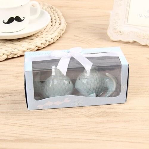 1 Pair Fish Ceramic Salt Pepper Shakers Set Seasoning Bottle Wedding Party Gift