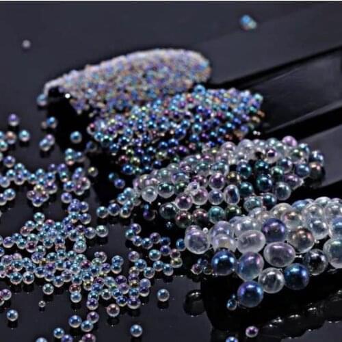 10g/Pack Mini Bubble Ball Beads 10 G/Pack Tiny Glass UV Filling Resin Assorted DIY Nail
