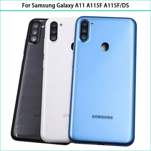 10PCS For Samsung Galaxy A11 A115F A115F/DS Battery Back Cover Rear Door Chassis Housing Case + Camera Frame Lens Replace