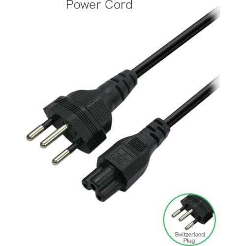 100% Brand New Original Universal 3 Prongs Switzerland Plug AC Power Cord Cable 100CM