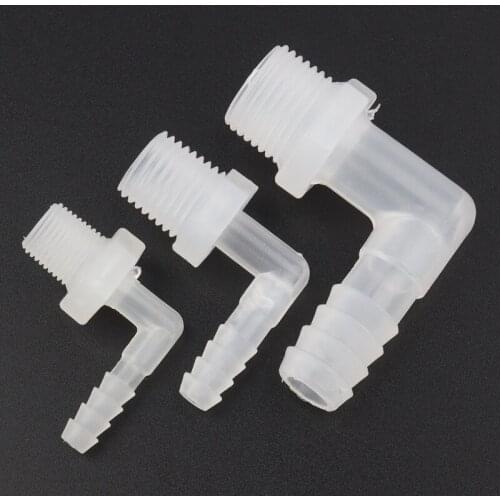 100pcs/lot G1/8~3/8 To 3.9-11.1mm PP Elbow Connectors Aquarium Air Pump Fittings Fish Tank Adapter Micro Irrigation Hose Joints
