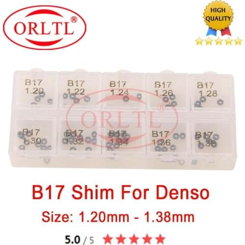 50 pcs B17 1.20~1.38 Fuel System Parts Common Rail Injectors Solenoid Valve Spring Gap Adjusting Washer Shim for Denso CR