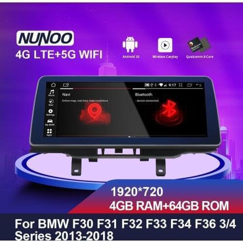 Nunoo Android 10.0 car multimedia player for BMW F30 F20 F31 F22 F21 F32 F33 F36 NBT Series 3 4 2013-2016 Autoradio GPS IPS