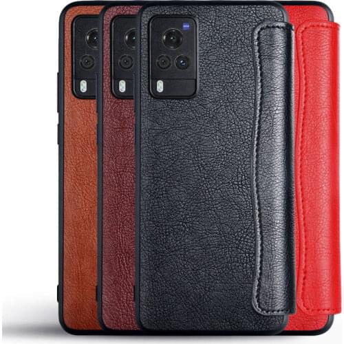Wallet Case For Vivo X60 Pro Coque Business Style Pu Leather No Magnet Flip Cover For Vivo X60 Pro Case Funda