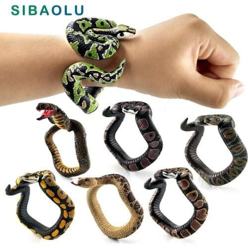 Childrens simulation snake Bracelet Animal model figurine home decor miniature fairy garden decoration accessories modern craft