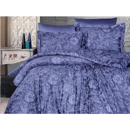 Land Of dowry Advina Cotton Satin Double Duvet cover set Indigo