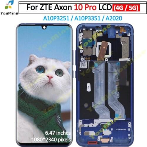 For ZTE Axon 10 Pro LCD Display Touch Screen Digitizer A10P3251 4G / 5G Assembly Replacement For ZTE 10 Pro LCD