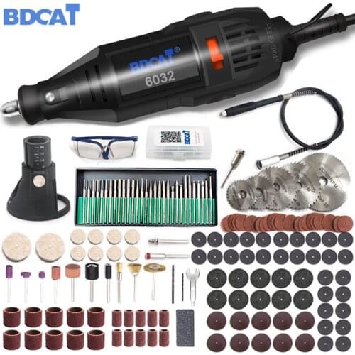 180W Electric Grinder Mini Drill Rotary Tool Polishing Machine Power Tool Variable Speed Engraving Pen with Dremel Accessories