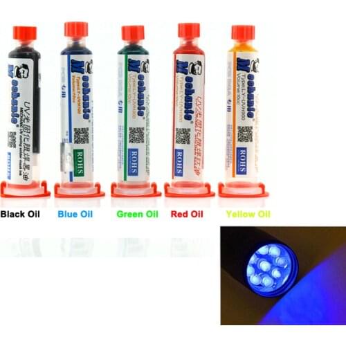 MECHANIC 10CC UV SOLDER MASK PCB BGA PAINT PREVENT CORROSIVE ARCING Soldering Welding Fluxes Oil+9led UV curing light