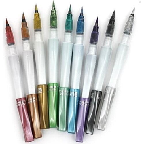 Metal color Original Kuretake Zig Wink Of Luna Metallic Brush Pens 1pcs/lot