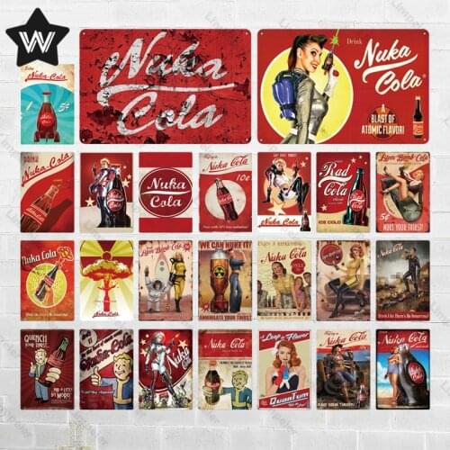 Cola Metal Sign Plaque Vintage Pub Drink Tin Plate Wall Decor for Club Man Cave Shabby Wall Sticker Bar Decoration Metal Posters