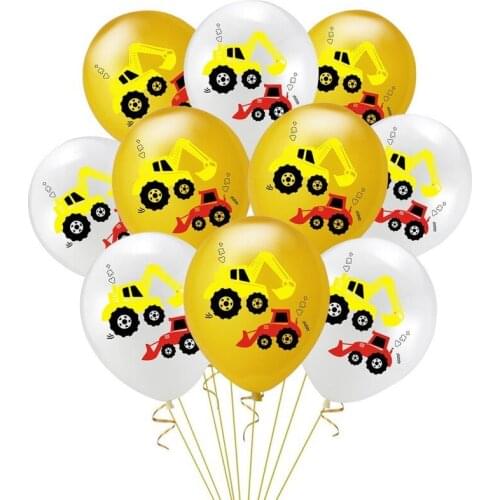 Cartoon Excavator Balloon Construction Vehicle Truck Balloon Car Theme Birthday Decoration For Boys Baby Shower Party Supplies