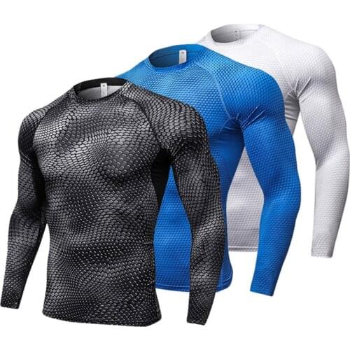 Running Shirt Men Compression Shirt Sport T Shirt Long Sleeve GYM Shirt Men Fitness T-Shirt Elastic Soft Bodybuilding Tops