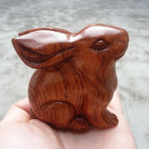 Natural big leaf, yellow pear, wood carving, twelve animals, wooden rabbit, craft gifts, woodcarving ornaments