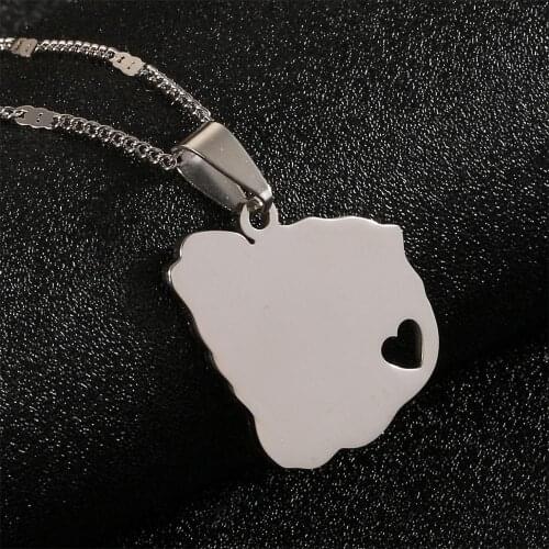 Stainless Steel Uruguay Map Pendant Necklaces Uruguayan Maps Chain Jewelry