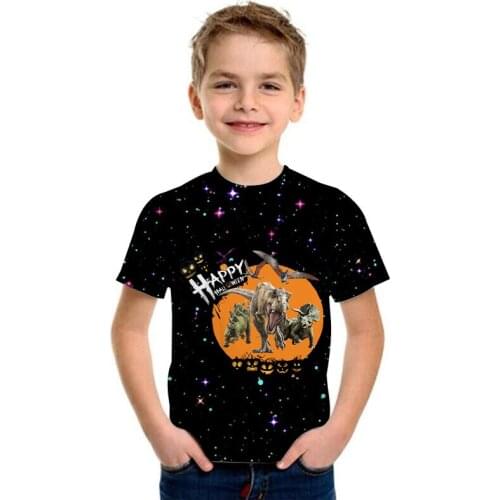 Novelty Halloween Childrens T-shirt Costume Dinosaur Graphic Girls Boys T Shirt Summer Casual Funny Boys Tshirts Tops