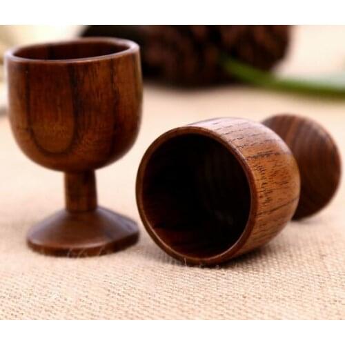New wood wine glass delicate and creative solid wood glass