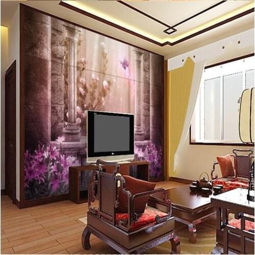 Beibehang Wallpaper custom modern art painting non - woven paper TV background antique brick European minimalist wallpaper