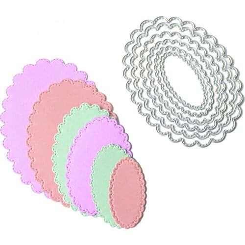 Oval Frame Stitched Metal Cutting Dies Stencils DIY Scrapbooking Album Decor Embossing Folder Paper Cards Die Cutting Template
