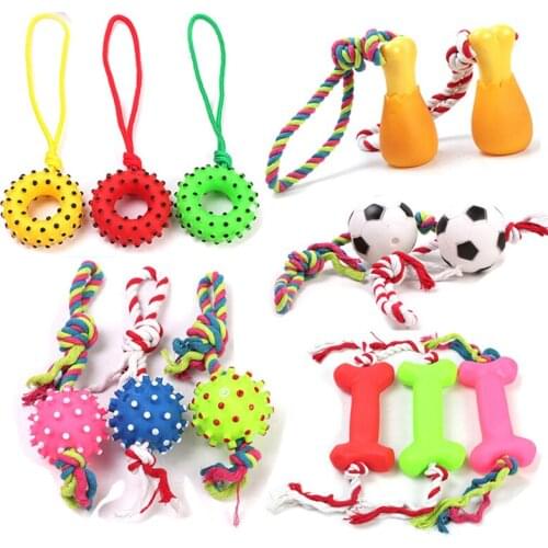 1PC Puzzle Dog Toys Molar Teeth Sounding Vinyl Toy Drawstring Football Chicken Leg Bone Pet Toy Dogs Pets Accessories