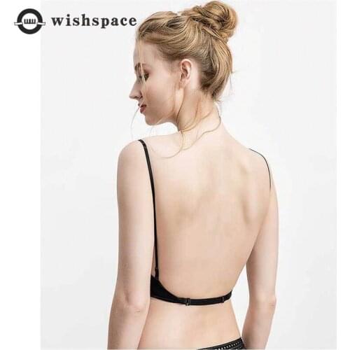 New Big Backless Dress Hanging Off-the-shoulder Neck Backless Female Underwear Thin Beauty Vacation U Back the Bra to Cover