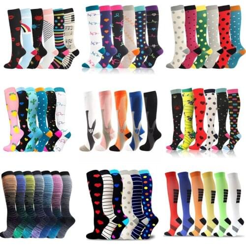 Dropship Compression Stockings Varicose Veins Nurse Socks Football Soccer Golf Tube Crossfit Best Graduated Pressure Stockings