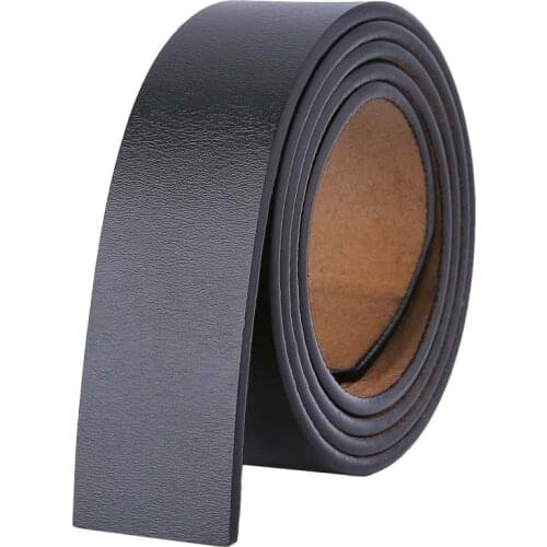 110 - 140 150 160cm Belts No Buckle 3.5cm Width 100% Real Genuine Leather Belt Body Men Plus Size Belt Cowboy Strap Brown black