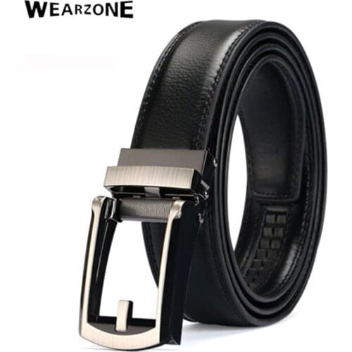 WEARZONE 2017 Men Belt Designer Cow Genuine Leather Belts Man Automatic Buckle Cowhide Belts Luxury Comfort Click Belt