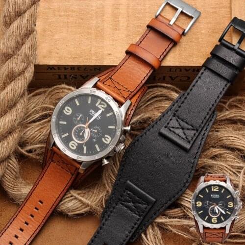For Fossil JR1401 BQ2054 FS5414 watch straps high quantity for menS genuine leather watchband 22mm 24mm with tray watch strap