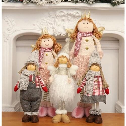 Pink White Christmas Party Decoration Scene Arrangement Angel Cute Doll Doll Children Girl Gift