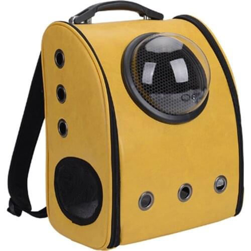 Pet backpack PU Material For Little Cat Dog Ventilation Large Space Cat Backpack Easy Travel Strong And Durable Foldable Cat Bag
