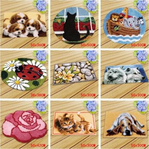 Animal Series Latch Hook Kit Carpet Embroidery cover Embroidery Material Latch Hook Rug Kits Foamiran package carpet