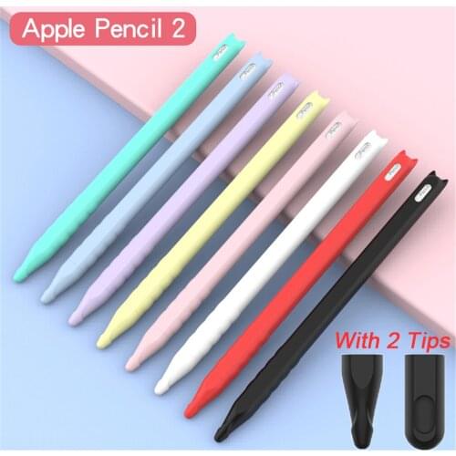 Silicone Cover For Apple Pencil 2 Accessories Anti-scratch iPad Touch Screen Pen Case for Pencil 2nd Protective Pouch Cap Holder