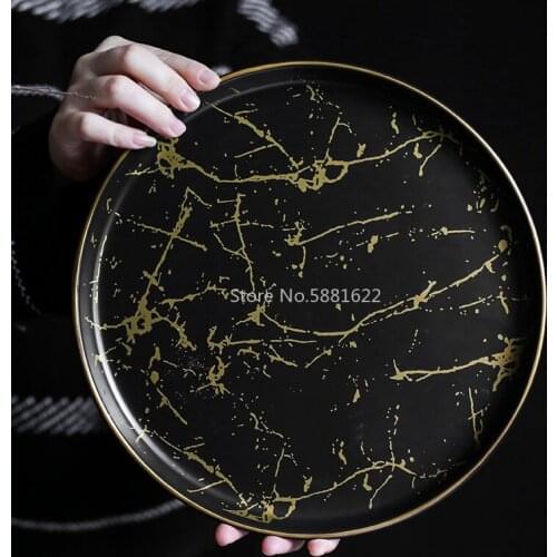 Nordic Creative Household Dinner Plate Western Dinner Plate Tray Steak Plate Ceramic Tableware Breakfast Plate Disc Pasta Plate