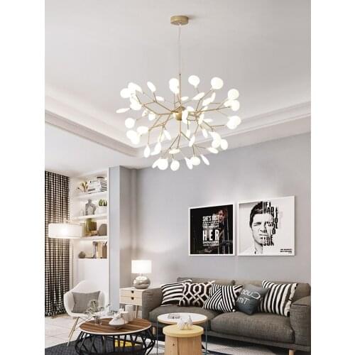 Modern LED Chandeliers Pendant Lamps For Living Room Dining Room Kitchen Bedroom Home Gold Branch Ceiling Firefly Hanging Lights