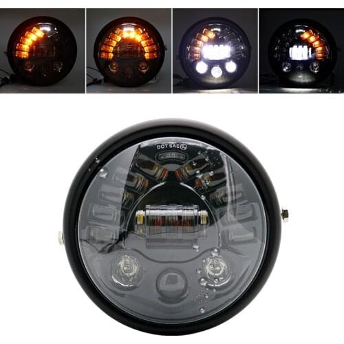 7.5 inch Universal Cafe Racer Round Motorcycle LED Head lamp Headlamp For Cafe Racer 7.5" Motorcycle Headlight With Bracket